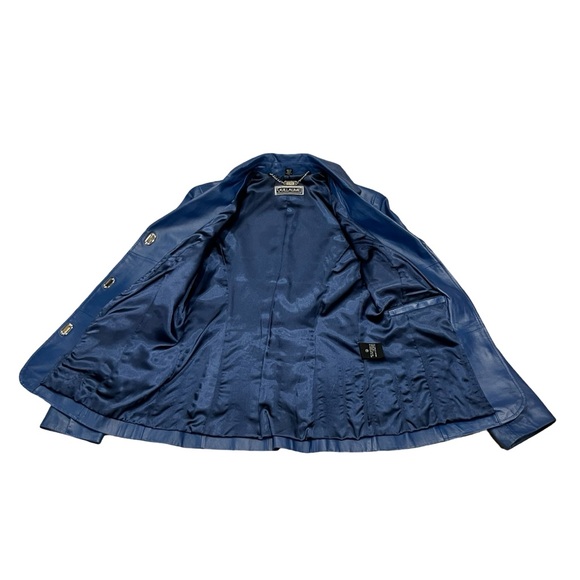 Vintage 100% Leather Jacket Coat With Silver Hardware Hidden Front Pockets Y2K - Picture 5 of 11